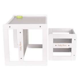KiddyMoon Stolik + krzesło TC-002 Меблі комплект меблів, білий/сірий