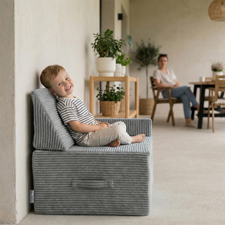 KiddyMoon Fotel z trampoliną KFT-700 Меблі пінопластовий, темно-сірий
