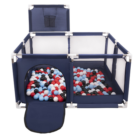 Boisko KK-100X z piłeczkami 6cm Іграшка манеж, синій: чорний-білий-червоний-блакитний