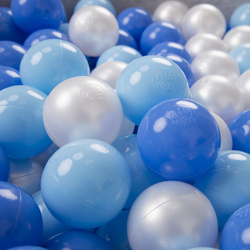 KiddyMoon Plastikowe piłeczki 6cm Іграшка набір кульок, блакитний – блакитний – перлина