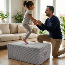 KiddyMoon Pufa/Trampolina KTR-700 Меблі пінопластовий, темно-сірий