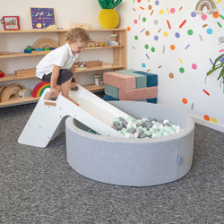 KiddyMoon Krzesełko ślizgawka 2w1 SC-002 Zabawka zjeżdżalnia, biały