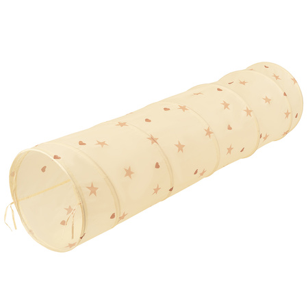 Tunel do zabawy TT-100X z piłeczkami 7cm Іграшка тунель, світло-бежевий: жовтий-зелений-синій-червоний-помаранчевий