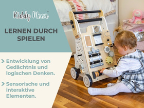 KiddyMoon Chodzik WK-001 Zabawka edukacyjna, czarno-biały