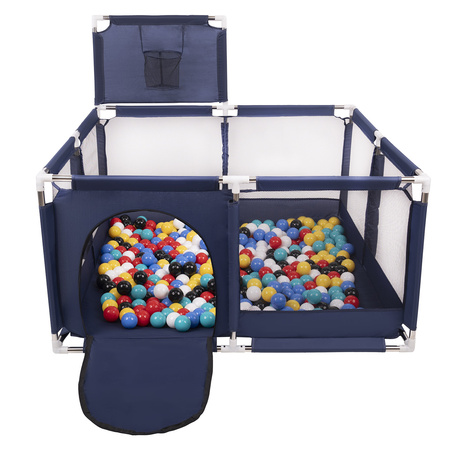 Boisko KK-100X z piłeczkami 6cm Іграшка манеж, синій: чорний-білий-синій-червоний-жовтий-бірюзовий