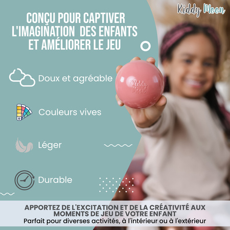 KiddyMoon Plastikowe piłeczki 7cm Zabawka zestaw kulek, biały-szary-jasny turkus