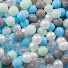  Namiot zamek NZ-100X z piłeczkami 6cm Zabawka namiot dla dzieci, szary: perła-szary-transparent-babyblue-mięta