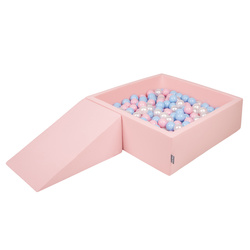 KiddyMoon Piankowy plac zabaw PPZP-KW30D-112 z piłeczkami Іграшка ігровий майданчик, рожевий: babyblue-пудровий рожевий-перлина