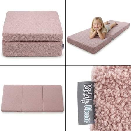 KiddyMoon MATERAC z poduszką TEDDY KMMP-1650 Меблі пінопластовий, рожевий