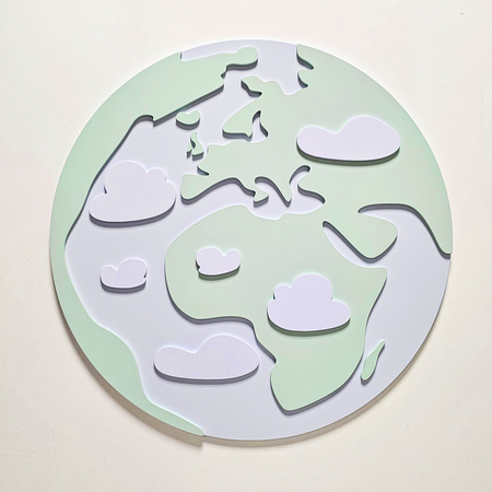 KiddyMoon Relief 3D BR-005 Earth Akcesoria dekoracje, ziemia: zielony/szary