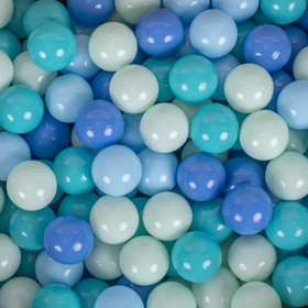 KiddyMoon Plastikowe piłeczki 6cm Zabawka zestaw kulek, mięta-babyblue-turkus-niebieski