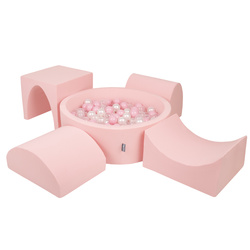 KiddyMoon Piankowy plac zabaw PPZP-OK30D-135 z piłeczkami Іграшка ігровий майданчик, рожевий