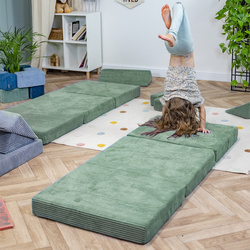 KiddyMoon MATERAC z poduszką KMMP-1650 Меблі пінопластовий, зелений