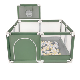  Boisko KK-100X z piłeczkami 6cm Zabawka kojec, zielony: ciemny turkus-pastelowy niebieski-pastelowy żółty-biały