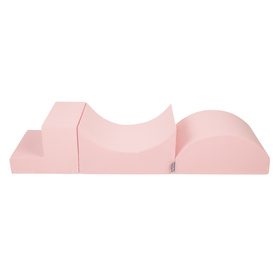KiddyMoon Piankowy plac zabaw PPZP-OK30D-134 z piłeczkami Zabawka plac zabaw, różowy: pudrowy róż-perła-transparent