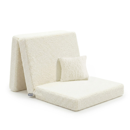 KiddyMoon MATERAC z poduszką TEDDY KMMP-1650 Меблі пінопластовий, вершковий