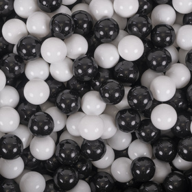 KiddyMoon Plastikowe piłeczki 7cm Zabawka zestaw kulek, czarny-biały