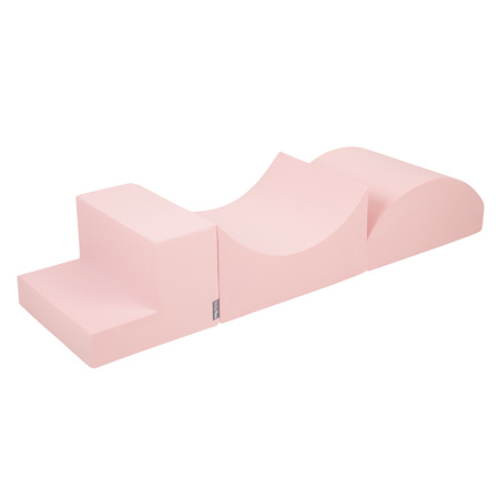 KiddyMoon Piankowy plac zabaw PPZP-OK30D-134 z piłeczkami Zabawka plac zabaw, różowy: perła-szary-transparent-pudrowy róż