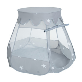  Namiot zamek NZ-100X z piłeczkami 6cm Zabawka namiot dla dzieci, szary: perła-szary-transparent-babyblue-mięta