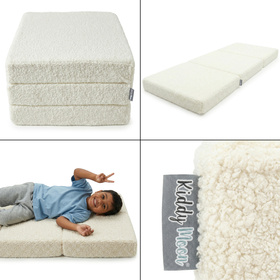 KiddyMoon MATERAC z poduszką TEDDY KMMP-1650 Меблі пінопластовий, вершковий