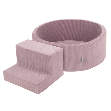 KiddyMoon Piankowy plac zabaw STRIPES PPZP-OK30VS-122 z piłeczkami Zabawka plac zabaw, fioletowy: pastelowy niebieski-pastelowy żółty-biały-mięta-pudrowy róż