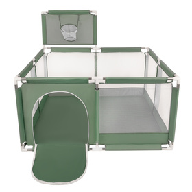  Boisko KK-100X z piłeczkami 6cm Zabawka kojec, zielony: turkus-niebieski-żółty-transparent