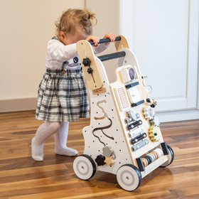 KiddyMoon Chodzik WK-001 Zabawka edukacyjna, czarno-biały