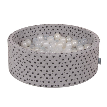 KiddyMoon Plastikowe piłeczki 7cm Zabawka zestaw kulek, perła-transparent