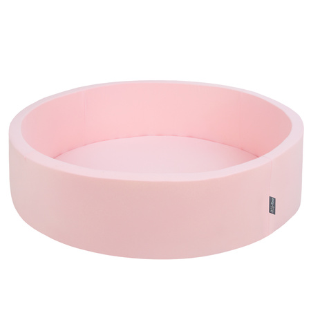KiddyMoon Suchy basen okrągły z piłeczkami 7cm 120x30 Іграшка пінопластовий басейн, рожевий: пудрово-рожевий — темно-рожевий — baby blue — м’ята