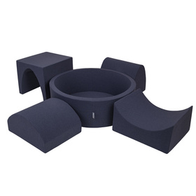 KiddyMoon Piankowy plac zabaw PPZP-OK30D-135 z piłeczkami Іграшка ігровий майданчик, темно-синій: baby blue — синій — перламутровий
