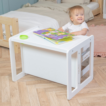 KiddyMoon Stolik + krzesło TC-002 Меблі комплект меблів, білий