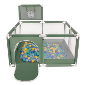 Boisko KK-100X z piłeczkami 6cm Іграшка манеж, зелений: бірюзовий-синій-жовтий-прозорий