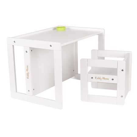 KiddyMoon Stolik + krzesło TC-002 Меблі комплект меблів, білий