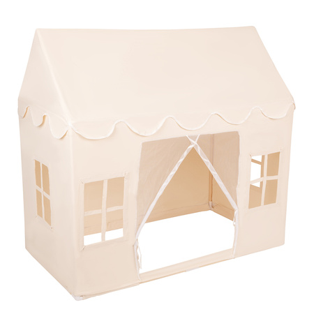 KiddyMoon Domek dla dzieci PH-001 z piłeczkami 7cm Zabawka namiot dla dzieci, natural: pastelowy beż-łososiowy-biały