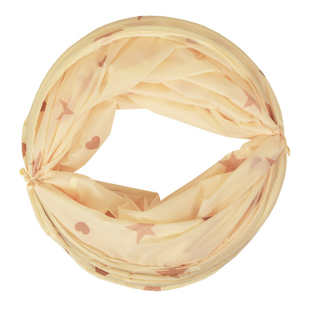 Tunel do zabawy TT-100X z piłeczkami 7cm Іграшка тунель, світлий бежевий: пастельний бежевий-сіро-зелений-пастельний жовтий-коричневий